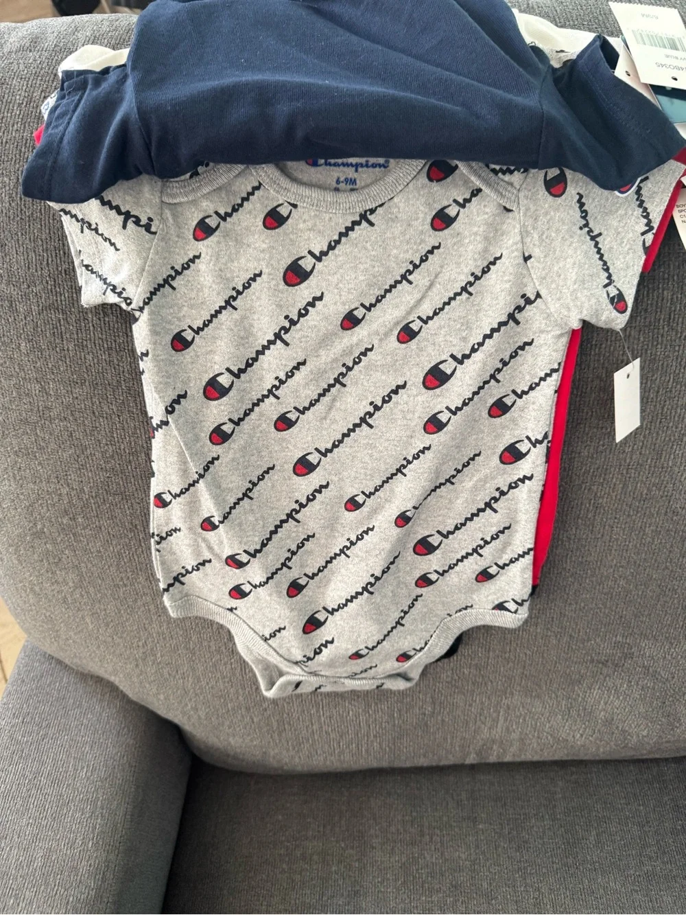 Champion Navy Short-Sleeve Baby One-Piece Bodysuit - Navy